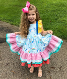 Girl's Unicorn Ruffle Dress