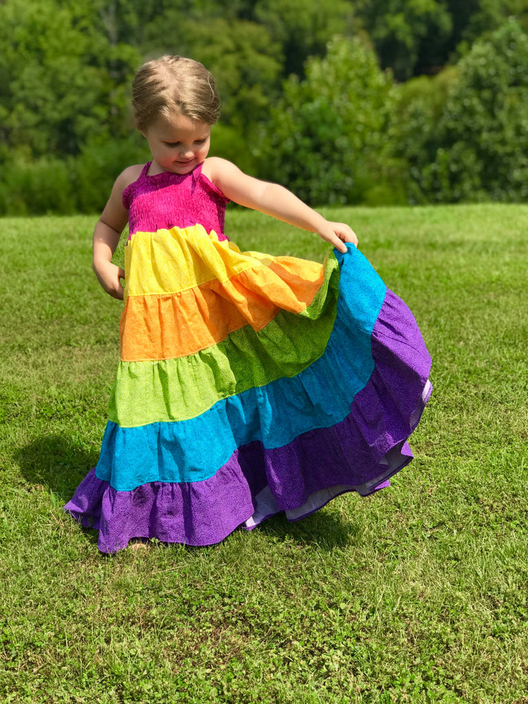 Rainbow Dreams Maxi Dress – Denim and Ruffles
